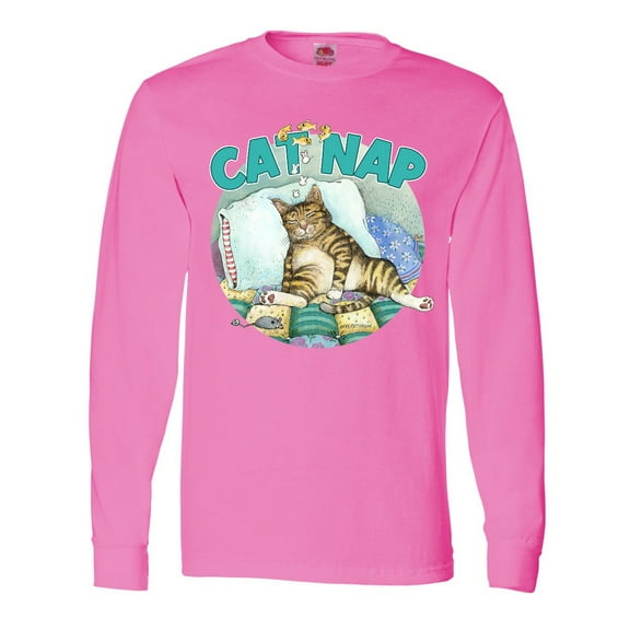 Inktastic Cat Nap Cute Sleeping Cat Long Sleeve T-Shirt