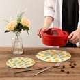 thumbnail image 7 of Pineapple 2 Pack Pot Holders Trivets, Heat Resistant Hot Pads for Kitchen Table Decoration Trivets for Hot Dishes/Pot/Bowl/Teapot/Hot Pot Holders, 7" + 9.45", 7 of 7