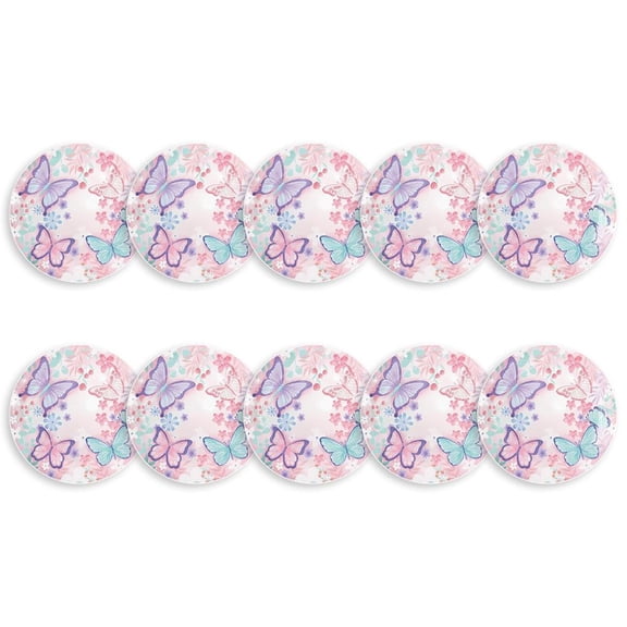 Giaone Butterfly Birthday Party Supplies 1Set Includes Plates Napkins Cups Flags
