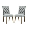 thumbnail image 6 of Vanity Art Tufted Upholstery Fabric Dining Chairs Solid Wood Accent Chair Armless (Set of 2), Gray UC-4GNY, 6 of 9