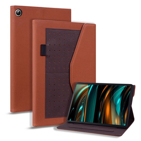 SaniMore Wallet Case for Samsung Galaxy Tab A8 (SM-X200/X205) 10.5" 2022, PU Leather Magnetic Closure Cover Support Pencil Holder Card Slot & Kickstand Full Body Protective Shell, Brown