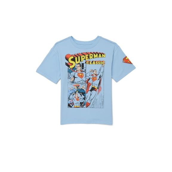 Superman Boys Graphic Retro Print Tee with Short Sleeves, Sizes 4-18
