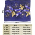 thumbnail image 3 of Purple and Gold Butterfly Pattern Throw Blanket Soft Lightweight Cozy Premium Flannel Warm Bed Blanket for Bedroom Living Couch All Seasons 50"X40", 3 of 6