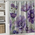 thumbnail image 6 of Orinice Watercolor Floral Plant Shower Curtain Purple Beige Flower Vintage Colorful Botanical Wildflower Herb Boho Modern Minimalist White Farmhouse Fabric Bath Curtain with Hook 60x72, 6 of 7
