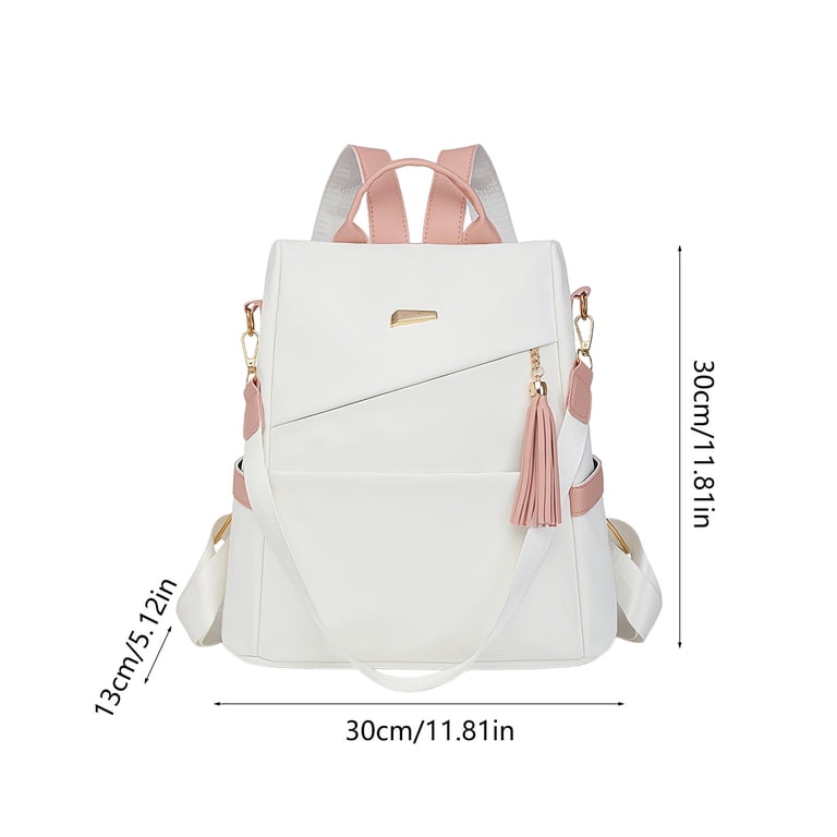 Faux Leather Convertible Backpack Purse with Tassel, Multi-Pocket Daypack for Vansarto Women Fashion Zipper Medium Backpack Purse Faux  main image 2