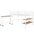 thumbnail image 4 of Aukfa Twin Loft Bed with Desk and Storage Shelves, Metal Low Loft Bed for Kids Teens, White, 4 of 9