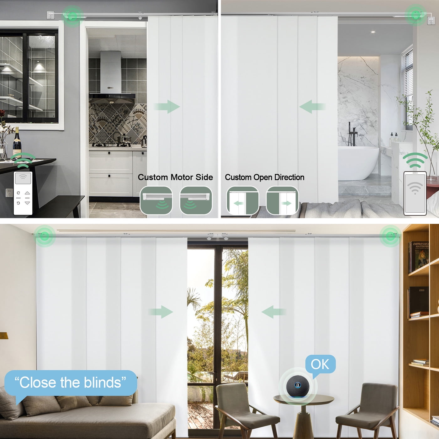 Buy Yoolax Motorized Panel Track Blind Work with Remote Control Smart