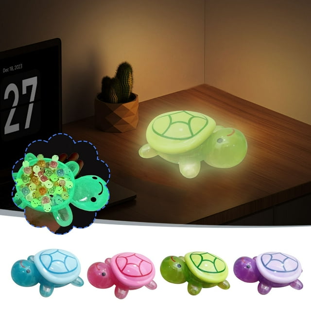 Xihbxyly Caja de Almacenamiento Luminosa con Forma de Tortuga, Decoración Nocturna, Diseño de Tapa Abierta, Adorno de Jardín, Manualidades de Pascua, Tamaño de 17 Cm