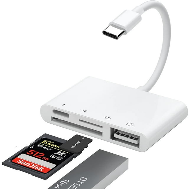 Lector de tarjetas USB-C a SD para iPhone iPad con adaptador de cámara USB OTG