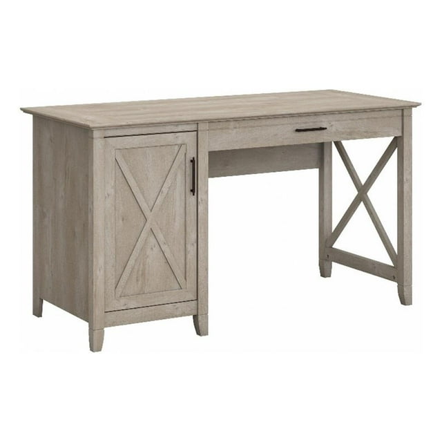 Scranton & Co Bureau d'Ordinateur en Bois Style Ferme avec Rangement, Gris