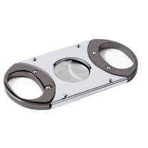 2-Tone Polished Cigar Cutter - 56 Ring Gauge - Gun Metal & Silver