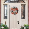 thumbnail image 5 of One opening Artificial Christmas Wreath Snow Flocked Pine Wreath with Poinsettia Berries Bells Ball Ornaments, 5 of 8