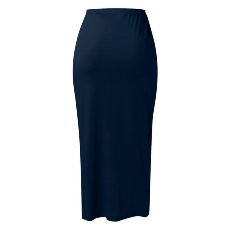 Navy eyelet top pencil skirt