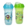 Nuby Cool Sipper Soft Spout Sippy Cup, Blue/Green, 9 fl oz, 2 Pack