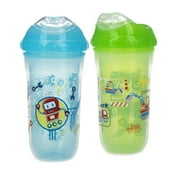 Nuby Cool Sipper Soft Spout Sippy Cup, Blue/Green, 9 fl oz, 2 Pack