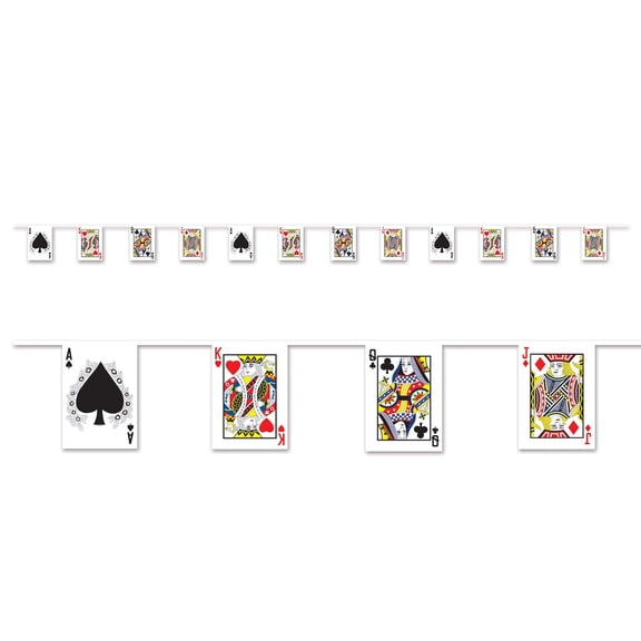 Beistle 54167 Playing Card Pennant Banner, 7-Inch by 12-Feet
