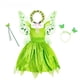 thumbnail image 3 of Disney-disfraz de princesa Tinker Bell para niñas, vestido de hada de las flores verdes, disfraz de elfo con purpurina, ala de mariposa, fiesta de Halloween, 3 of 5