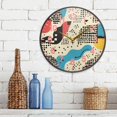 thumbnail image 3 of Yayeee Wall Clock Battery Operated 9.5" Silent Quartz Non-Ticking for Living Room Decor, Blue Retro Print, 3 of 8
