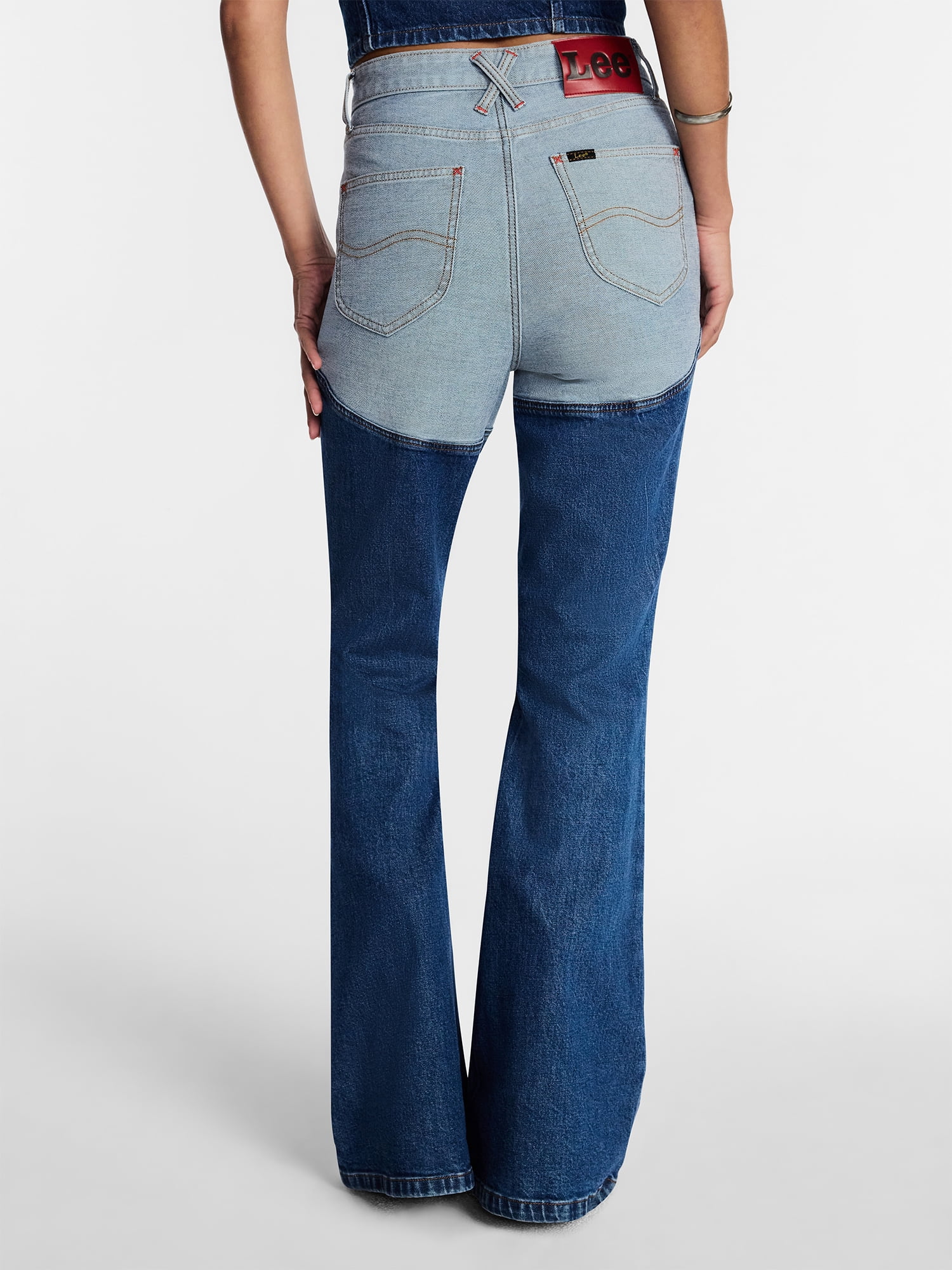 Kacey Lee Women's Long Denim Chaps Jeans, Sizes 0-18