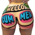 thumbnail image 2 of Salouo Hello Summer Print Women's Athletic Shorts,Booty Shorts Biker Shorts High Waisted Elastic Workout Shorts for Yoga Gym Running Sports-Large, 2 of 8