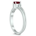 thumbnail image 2 of SZUL Women's 5X3MM Ruby and Diamond Pear Shaped Open Three Stone Ring in 10K White Gold, 2 of 4