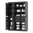 thumbnail image 2 of Palace Imports 100% Solid Wood Kitchen Pantry Storage Cabinet with Doors, Adjustable Shelves and 2-Drawers, Gray, 2 of 5