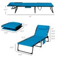 thumbnail image 3 of Homiyad Folding Chaise Lounge Chairs Set: Adjustable, Reclining, Outdoor Patio Furniture, Relaxation, Sky Blue|Aosom.com, 3 of 8