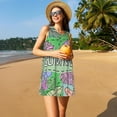 thumbnail image 3 of Fuzoiu Summer Print Women's Sleeveless Dress,Summer Dresses for Women,Casual Sundresses,Beach Sleeveless T-shirt Swing Dress with Pockets, 3 of 7