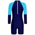 thumbnail image 2 of Doomiva Child Boys Girls Long Sleeve Zip One Piece Boyleg Swimsuits Upf 50+ Wetsuits Navy Blue 7-8, 2 of 6