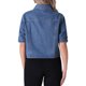 thumbnail image 3 of Chaqueta de mezclilla casual de mujer Inspire Chic con cuello de solapa, manga corta y botones, talla 2XL, azul oscuro, 3 of 6