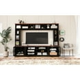 thumbnail image 5 of U-Can 95.5" W Wall Unit Entertainment Center with Bookshelves for TVs up to 80", Modern TV Stand Media Console with Cabinets,  Tempered Glass Doors and Adjustable Shelves for Living Room, 5 of 9