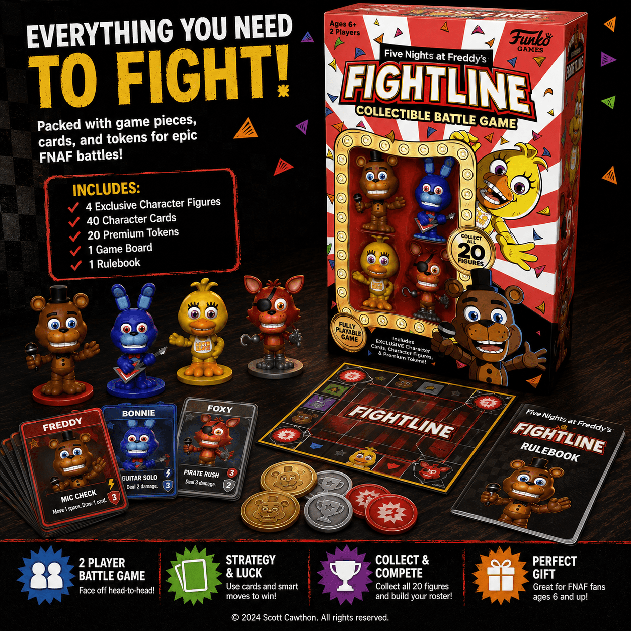 Funko Five Nights at Freddy's Fightline Series 1 Premier Pack Collectible Battle Game, 2 Players, Ages 6+