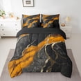 thumbnail image 2 of Homewish Chic Abstarct Ombre Twin Bedding Sets 7-Piece, Black Orange Fashion Marble Bedding Comforter Set, Teens Kids Adult Men Women Reversible Sheet Sets, Luxury Bedroom Decor, 2 of 7