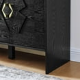 thumbnail image 5 of URTR 60" Mid Century Modern Sideboard Buffet Cabinet with Storage, TV Media Console, Storage Cabinet with Geometric Pattern & Adjustable Shelves for Kitchen Dining Living Room Entryway Hallway,Brown, 5 of 6