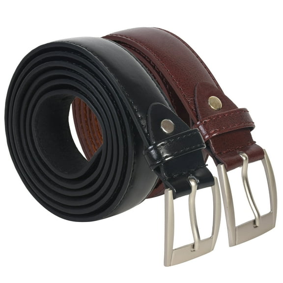 Leatherboss Genuine Leather Dress Belt Big and Tall Sizes Stylish - Set of 2
