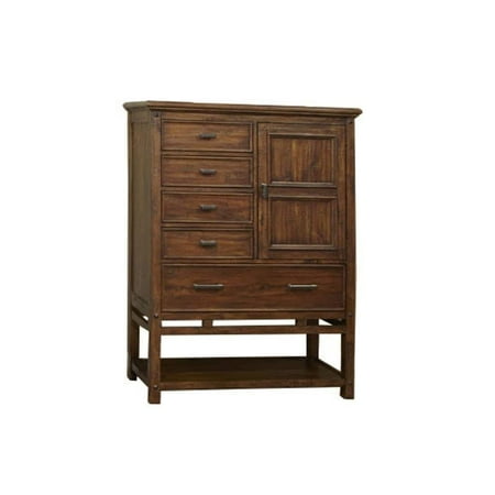 Creek Door Chest - Wolf Creek Rustic Vintage Acacia 5-Drawer/1-Door Chest
