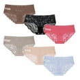 thumbnail image 6 of Curve Muse Women's Lightweight Seamless Hipster Underwear No-Show Lace Panties-Pack C-S, 6 of 6