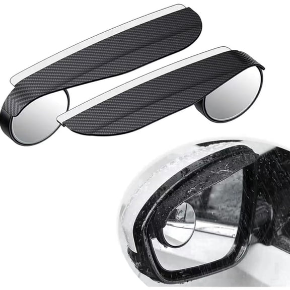 Oktree Blind Spot Mirror for Cars, Universal Fit, Carbon Fiber Black Housing, Rain Cover, Easy Install, 2-Pack
