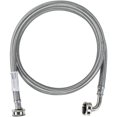 thumbnail image 1 of Accesorios para electrodomésticos certificados Manguera para lavadora con codo de 90 grados Línea de suministro de agua fría o caliente Núcleo de PVC de 6 pies con acero inoxidable trenzado de primera, 1 of 1