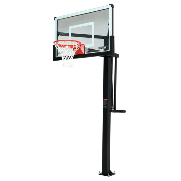 Lifetime 54-Inch Tempered Glass Bolt Down Basketball Hoop with Mammoth Lift Adjustment & Spring Flex Rim - Model 90965-Outdoor Play