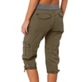 thumbnail image 5 of Baqcunre Womens Cargo Pants Women Multi Pocket Trousers Outdoor Casual Cropped Pants Overalls Thin Loose Cargo Shorts Womens Shorts Women'S Pants Army Green XXL, 5 of 6