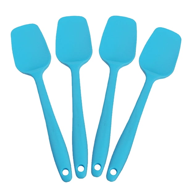 Espátulas de silicona, espátula de cuchara de goma, resistente al calor, diseño de una pieza sin costuras, cuchara antiadherente, raspadores flexibles, herramienta para mezclar para hornear (4 piezas)