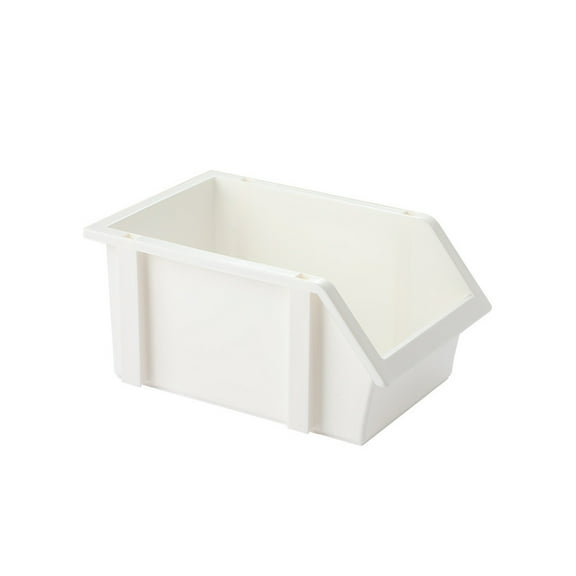 White Plastic Storage Bins with Lids | Kitchen & Pantry Organization | Fridge & Cabinet Organizer Drawers | Food Safe Container for Vegetables & Meat | 9.3x6.1x4.5 Inches