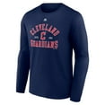 thumbnail image 2 of Men's Majestic Navy Cleveland Guardians High Praise Long Sleeve T-Shirt, 2 of 3