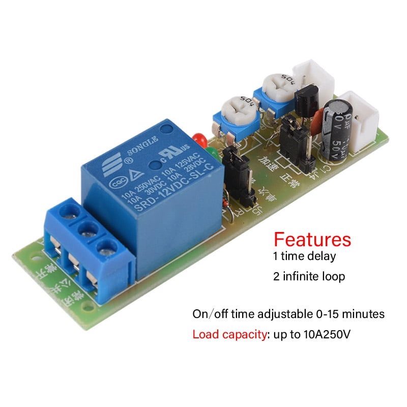 DC12V Adjustable Infinite Cycle Loop Delay Timer Time Relay Switch ON