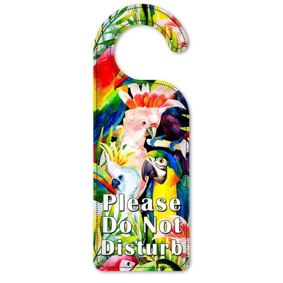 Do Not Disturb Door Knob Hanger Sign - Colorful Birds