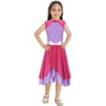 thumbnail image 5 of Aislor Kids Girls Color Patchwork Lyrical Praise Dance Dress Liturgical Worship Age 6-16 Hot Pink&Lavender 8, 5 of 7