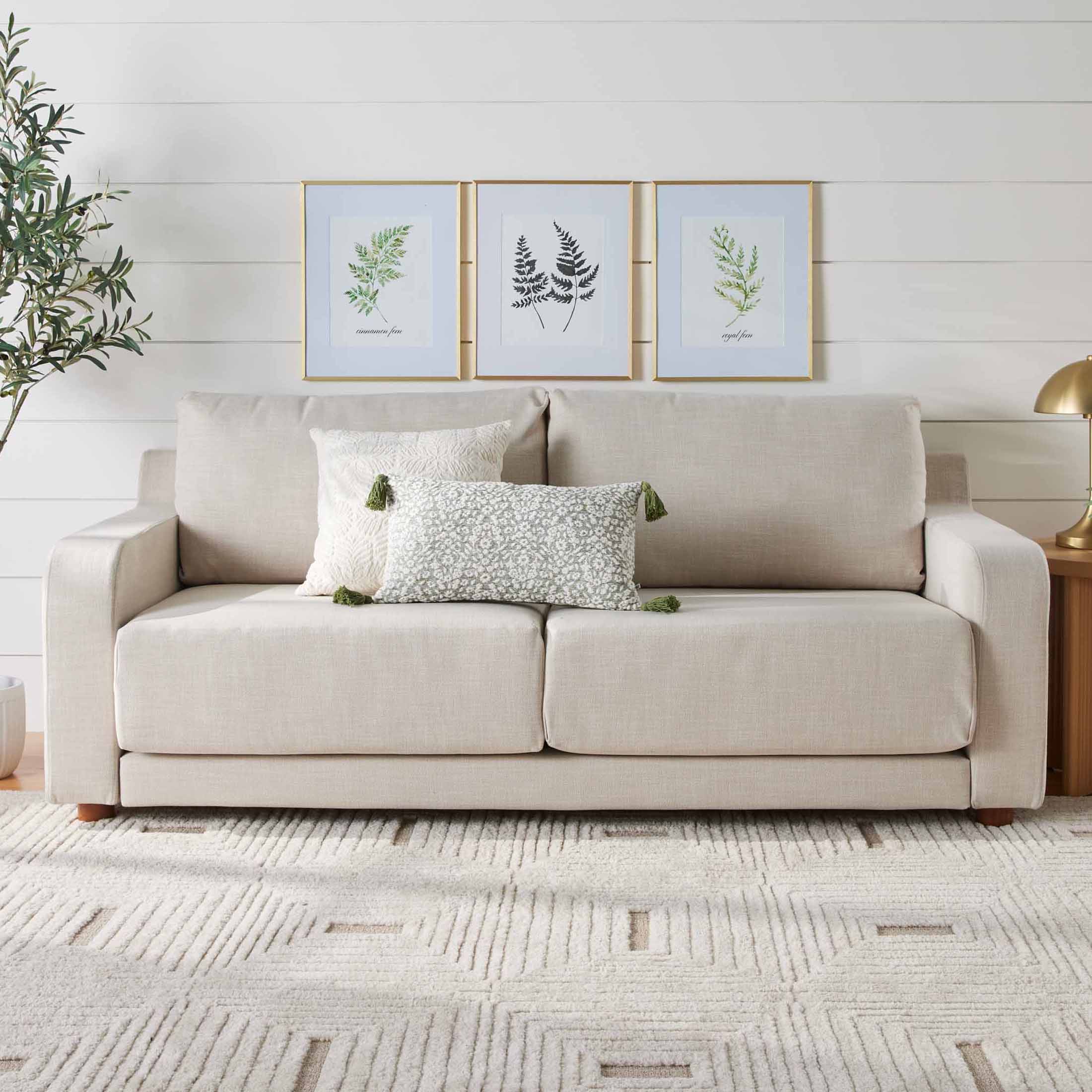 Better Homes & Gardens Owen 87.6" Slope Arm Sofa, Effie Linen