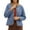 Blue, variant on Kukoosong Women's Lightweight Down Jacket, Long Sleeve Full Zipper Oversized Packable Short Puffer Jackets, Winter Casual Color Blocked Lapel Puffer Coat with Pockets