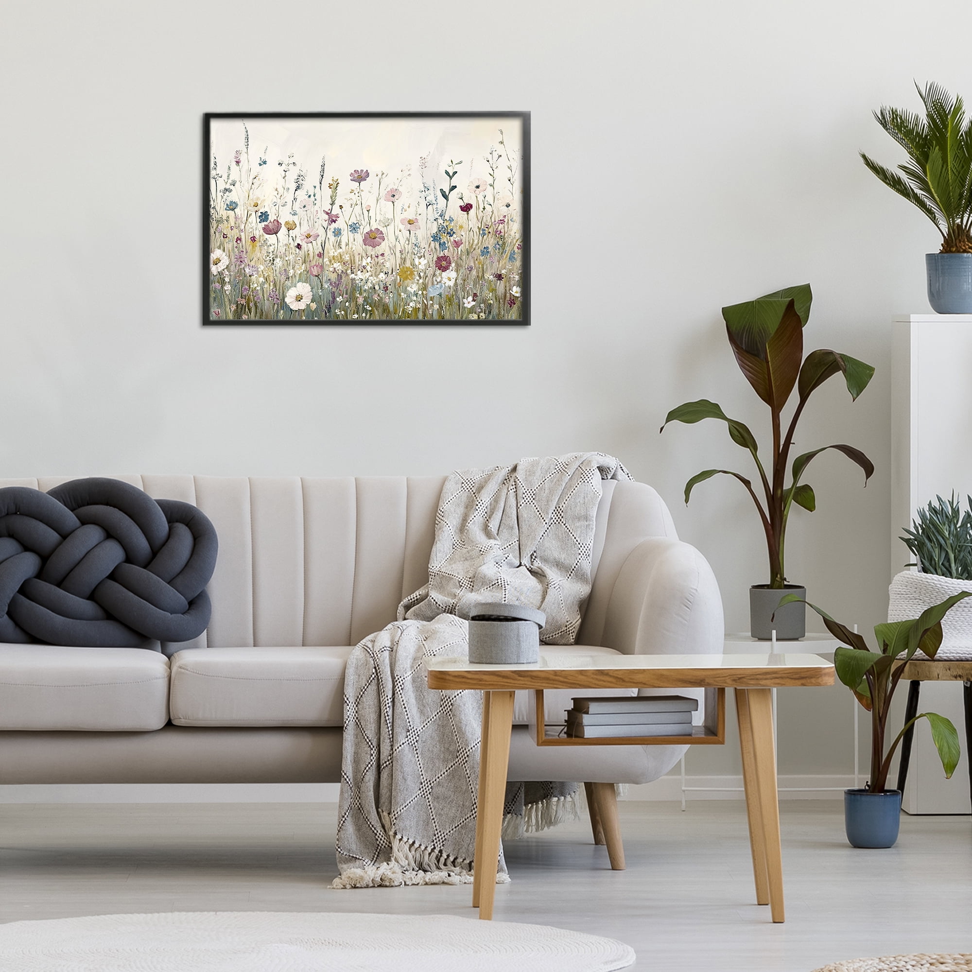 Stupell Industries Spring Blooms Pastoral Meadow Black Framed Giclee Art, design by Kim Allen